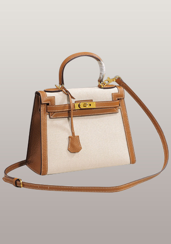 Tiger Lyly Garbo Leather With Canvas Bag Camel