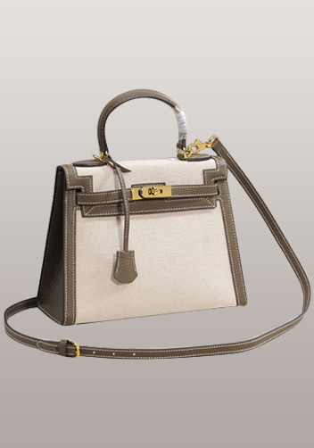 Tiger Lyly Garbo Leather With Canvas Bag Grey