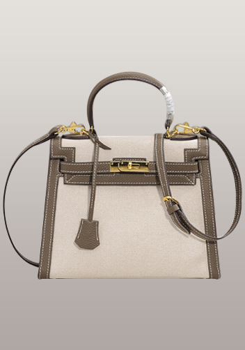 Tiger Lyly Garbo Leather With Canvas Bag Grey