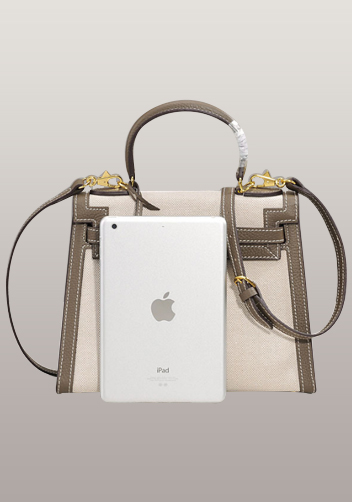 Tiger Lyly Garbo Leather With Canvas Bag Grey
