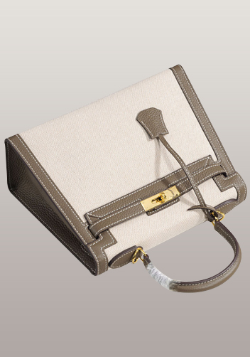 Tiger Lyly Garbo Leather With Canvas Bag Grey