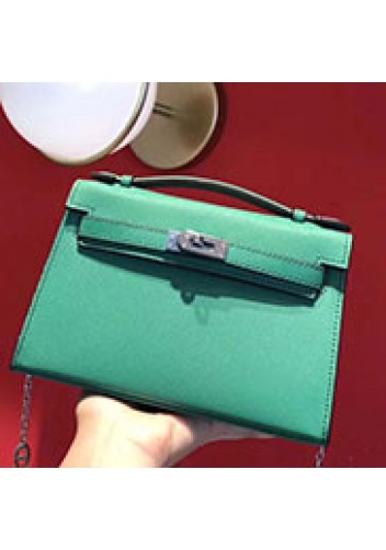 Tiger Lyly Garbo Cowhide Leather Chain Bag Tiffany Blue