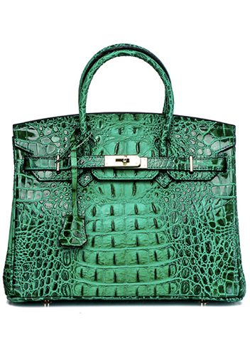 Tiger LyLy Brigitte Bag 3D Croc Leather Dark Green 12