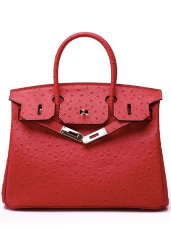 Tiger LyLy Brigitte Bag Ostrich Leather Red 14