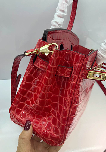 Tiger LyLy Brigitte Small Croc Leather Bag Red