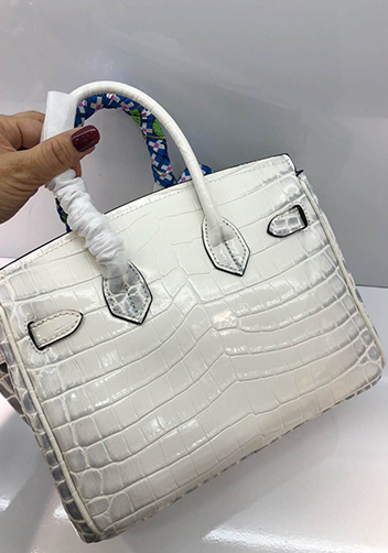 Tiger LyLy Brigitte Small Croc Leather Bag White