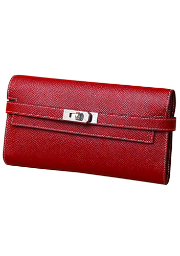 Tiger LyLy Brigitte Wallet Palmprint Cowhide Leather Sliver Hardware Burgundy