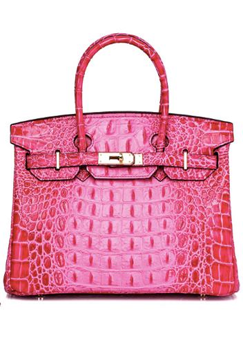 Tiger LyLy Brigitte Bag 3D Croc Leather Hot Pink 12