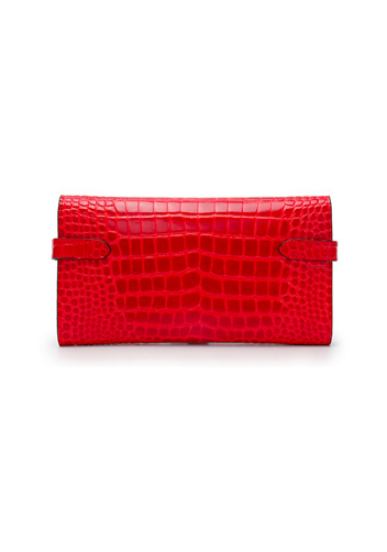 Tiger LyLy Brigitte Wallet Cowhide Leather Croc Effect Red