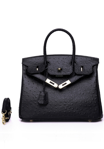 Tiger LyLy Brigitte Bag Ostrich Leather Black 12