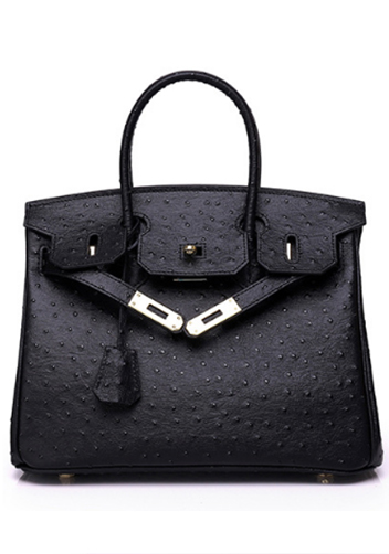 Tiger LyLy Brigitte Bag Ostrich Leather Black 14