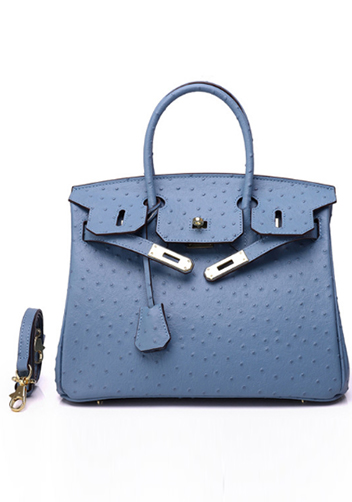 Tiger LyLy Brigitte Bag Ostrich Leather Blue 10