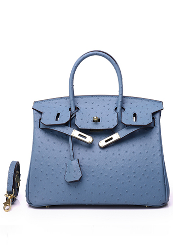 Tiger LyLy Brigitte Bag Ostrich Leather Blue 12