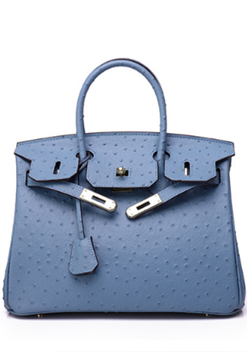 Tiger LyLy Brigitte Bag Ostrich Leather Blue 14