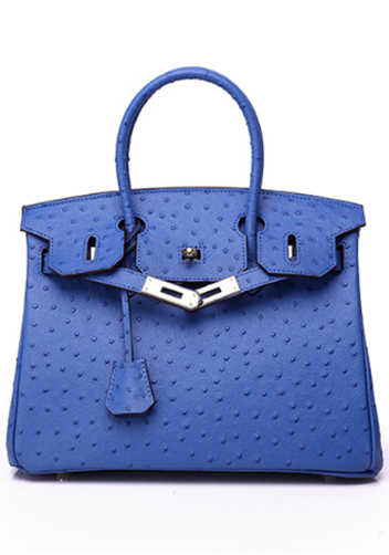 Tiger LyLy Brigitte Bag Ostrich Leather Electric Blue 14