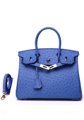 Tiger LyLy Brigitte Bag Ostrich Leather Electric Blue 12"