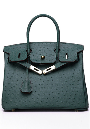 Tiger LyLy Brigitte Bag Ostrich Leather Dark Green 14