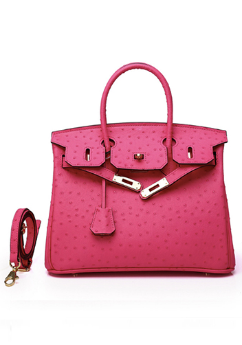 Tiger LyLy Brigitte Bag Ostrich Leather Hot Pink 12