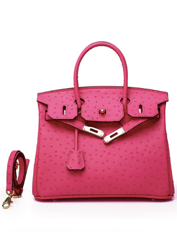 Tiger LyLy Brigitte Bag Ostrich Leather Hot Pink 10