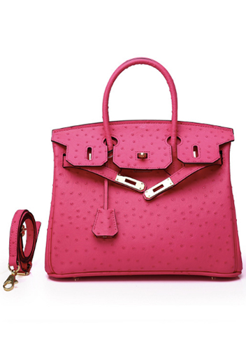 Tiger LyLy Brigitte Bag Ostrich Leather Hot Pink 12