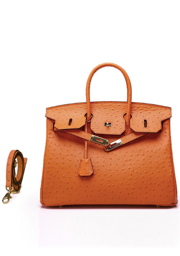 Tiger LyLy Brigitte Bag Ostrich Leather Orange 10