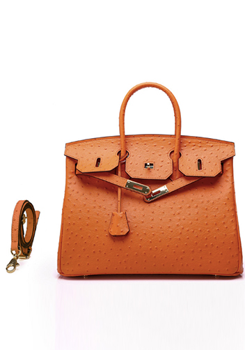 Tiger LyLy Brigitte Bag Ostrich Leather Orange 12