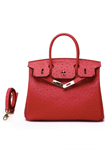 Tiger LyLy Brigitte Bag Ostrich Leather Red 12