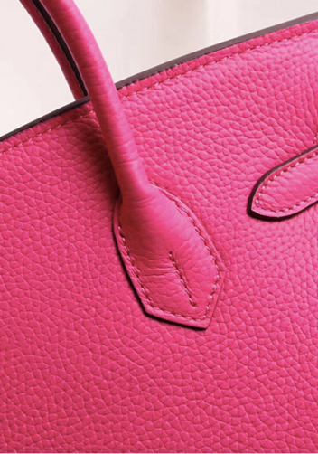 Tiger LyLy Brigitte Leather Bag Vertical Straps Hot Pink
