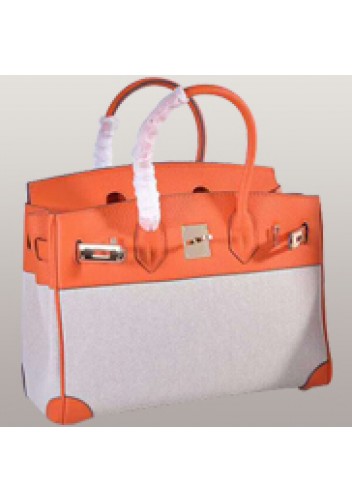 Tiger LyLy Brigitte Bag Medium Leather And Canvas Orange