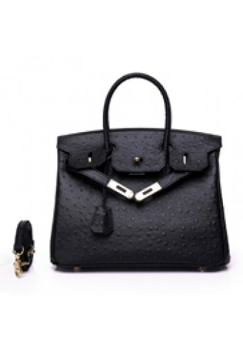 Tiger LyLy Brigitte Bag Ostrich Leather Black 10