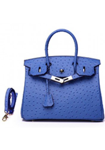 Tiger LyLy Brigitte Bag Ostrich Leather Electric Blue 12"