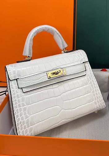 Tiger Lyly Garbo Croc Cowhide Leather Bag White 9