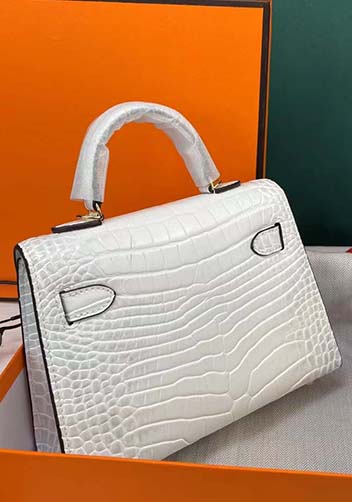 Tiger Lyly Garbo Croc Cowhide Leather Bag White 9