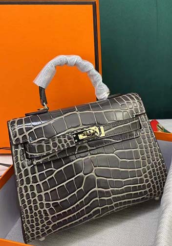 Tiger Lyly Garbo Croc Cowhide Leather Bag Black Grey 9