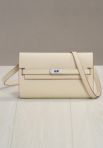 Tiger Lyly Garbo Palmprint Leather Clutch Shoulder Bag Cream