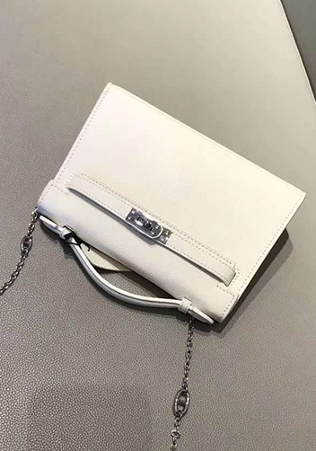Tiger Lyly Garbo Cowhide Leather Chain Bag White