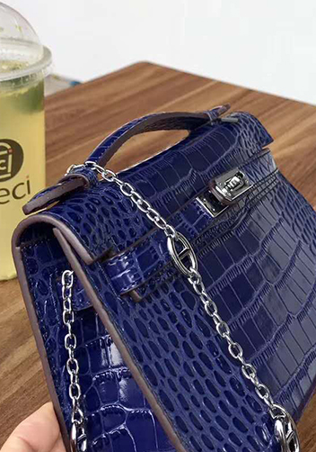 Tiger Lyly Garbo Leather Chain Bag Blue