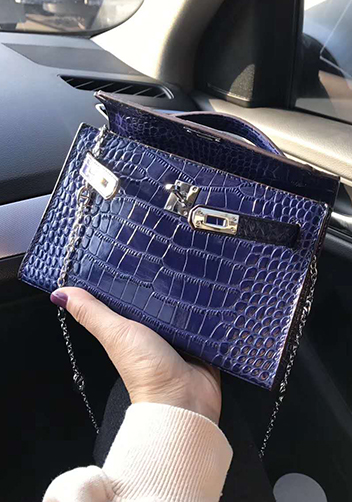 Tiger Lyly Garbo Leather Chain Bag Blue