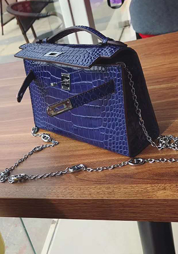 Tiger Lyly Garbo Leather Chain Bag Blue