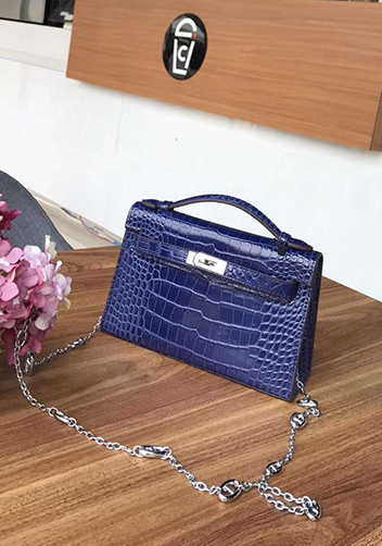Tiger Lyly Garbo Leather Chain Bag Blue