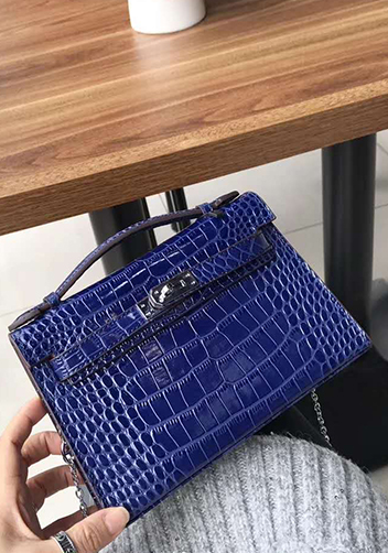 Tiger Lyly Garbo Leather Chain Bag Blue