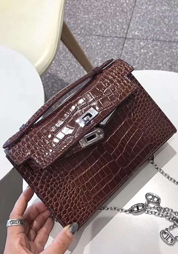 Tiger Lyly Garbo Leather Chain Bag Brown