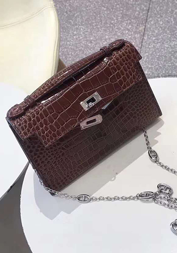 Tiger Lyly Garbo Leather Chain Bag Brown