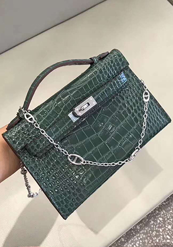 Tiger Lyly Garbo Leather Chain Bag Green