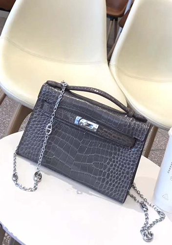 Tiger Lyly Garbo Leather Chain Bag Grey