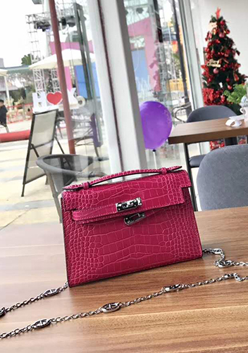 Tiger Lyly Garbo Leather Chain Bag Hot Pink