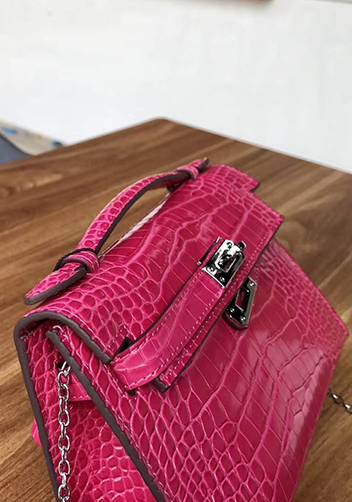 Tiger Lyly Garbo Leather Chain Bag Hot Pink