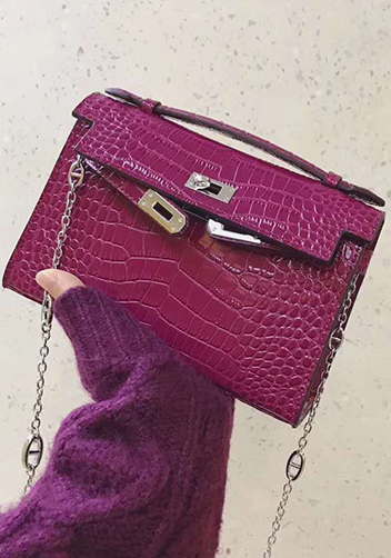 Tiger Lyly Garbo Leather Chain Bag Purple