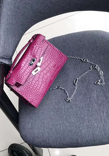 Tiger Lyly Garbo Leather Chain Bag Purple