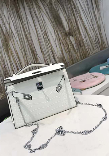 Tiger Lyly Garbo Leather Chain Bag White